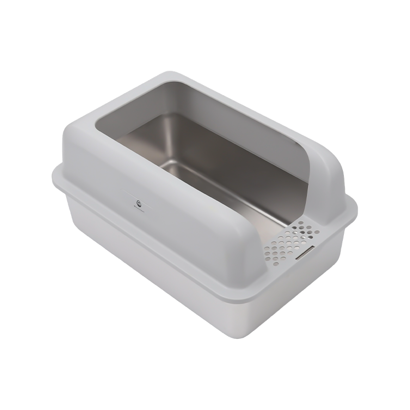 Caja de arena para gatos de acero inoxidable a prueba de salpicaduras