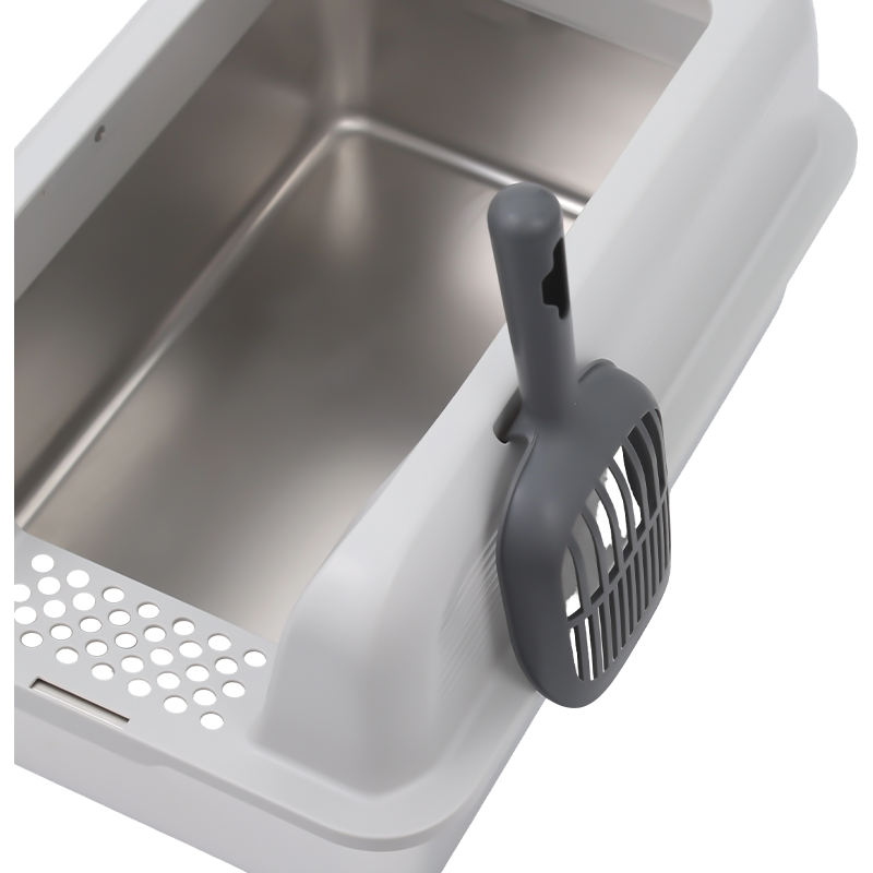 Caja de arena para gatos de acero inoxidable a prueba de salpicaduras