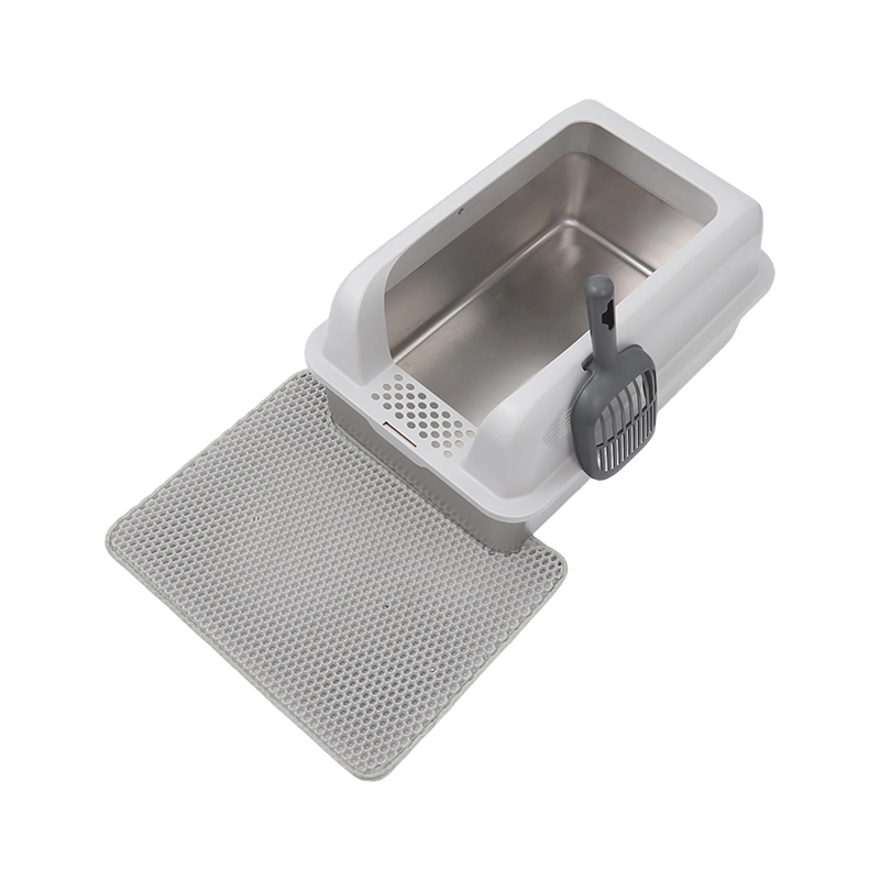 Caja de arena para gatos de acero inoxidable a prueba de salpicaduras